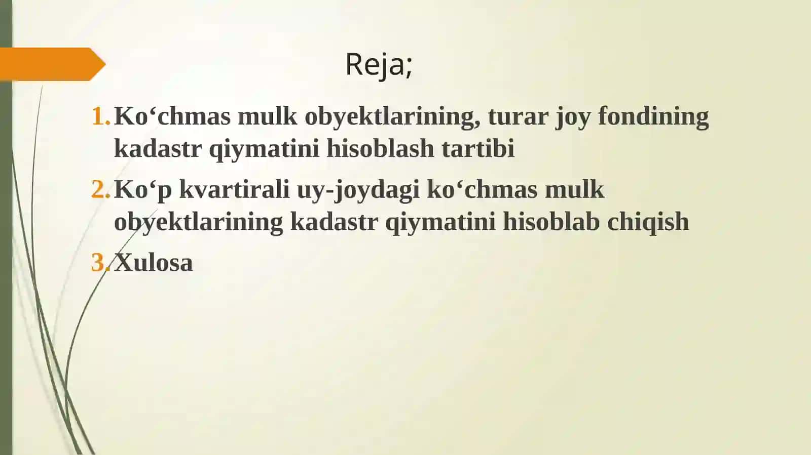 Ko‘chmas mullkob’yektlarining turar joy fondga kadastr qiymatini hisoblash tartibi 2