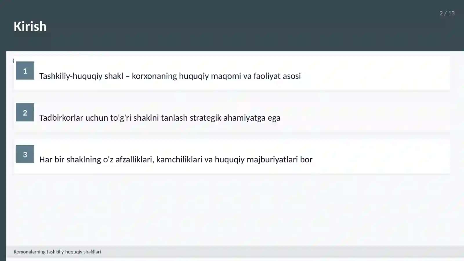 Korxonalarning tashkiliy-huquqiy shakllari 2