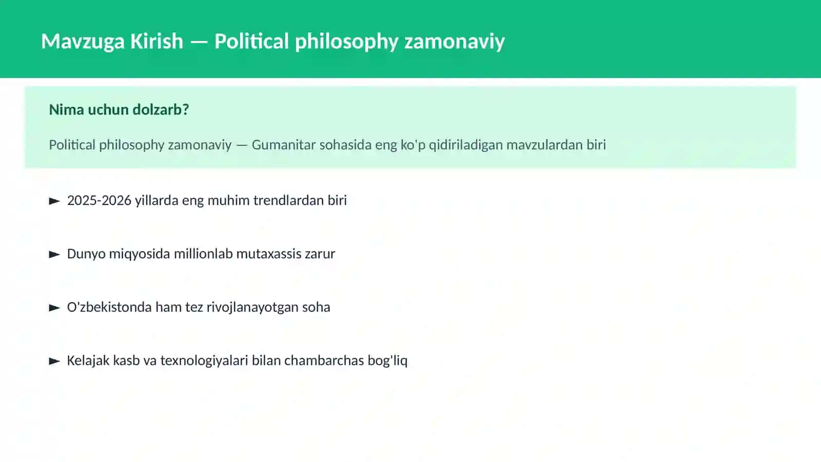 Political philosophy zamonaviy 2