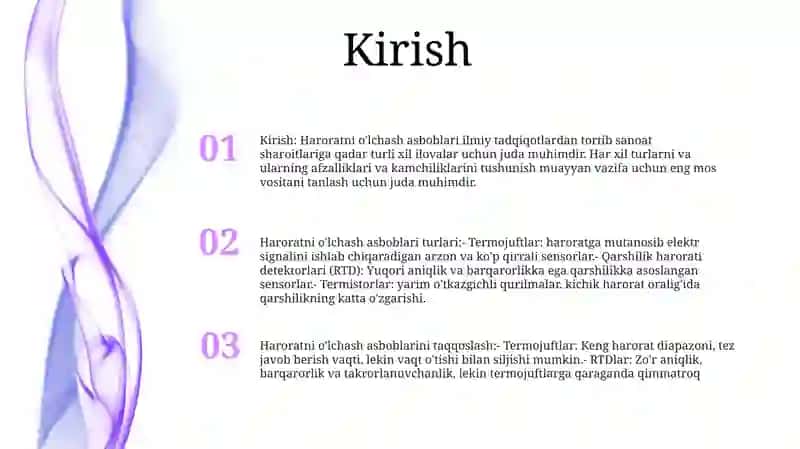 Haroratni Oʻlchash Vositalarini Qiyoslash 2