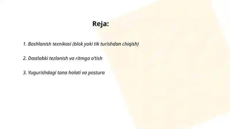 Oʻrta masofalarga yugurish texnikasi 2