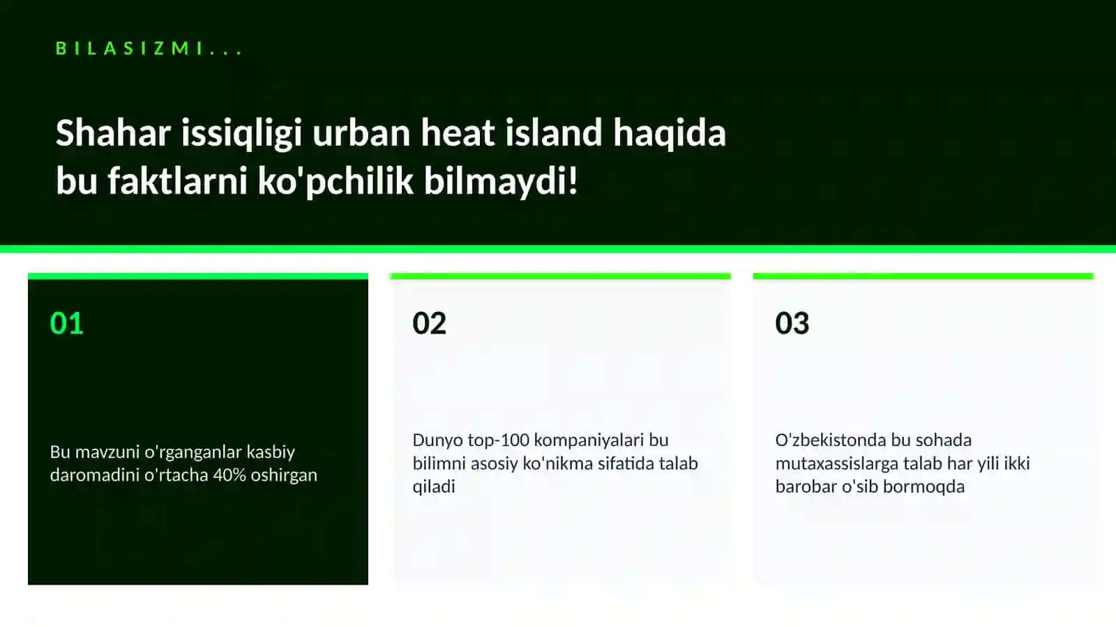Shahar issiqligi urban heat island 2