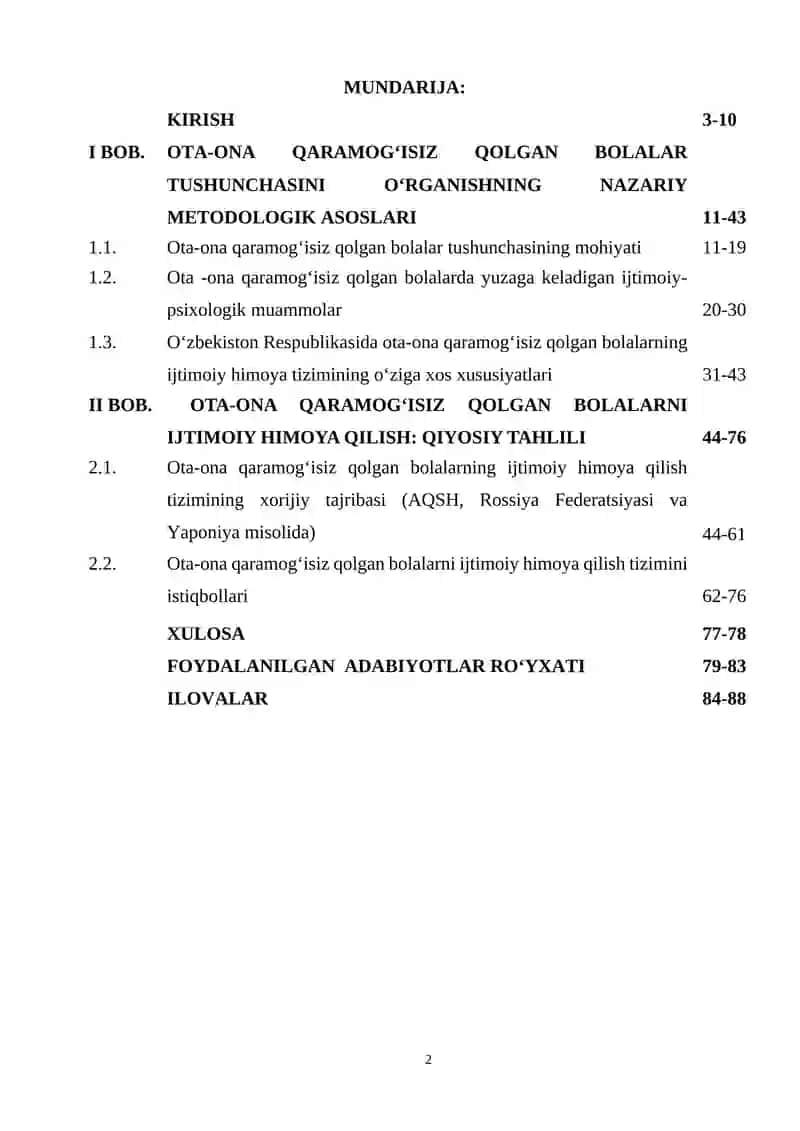OTA-ONA QARAMOG‘ISIZ QOLGAN BOLALARNI PATRONAT OILALARGA JOYLASHTIRISH TIZIMINING O‘ZIGA XOS XUSUSIYATLARI 2