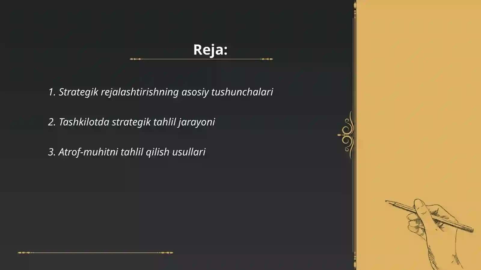 Strategiya tanlash va uni amalga oshirishni rivojlantirish 2