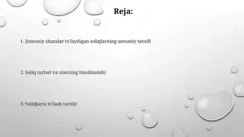 Yurudik shaxslar tõlaydigan soliqlarga umumiy tavsifnoma 2