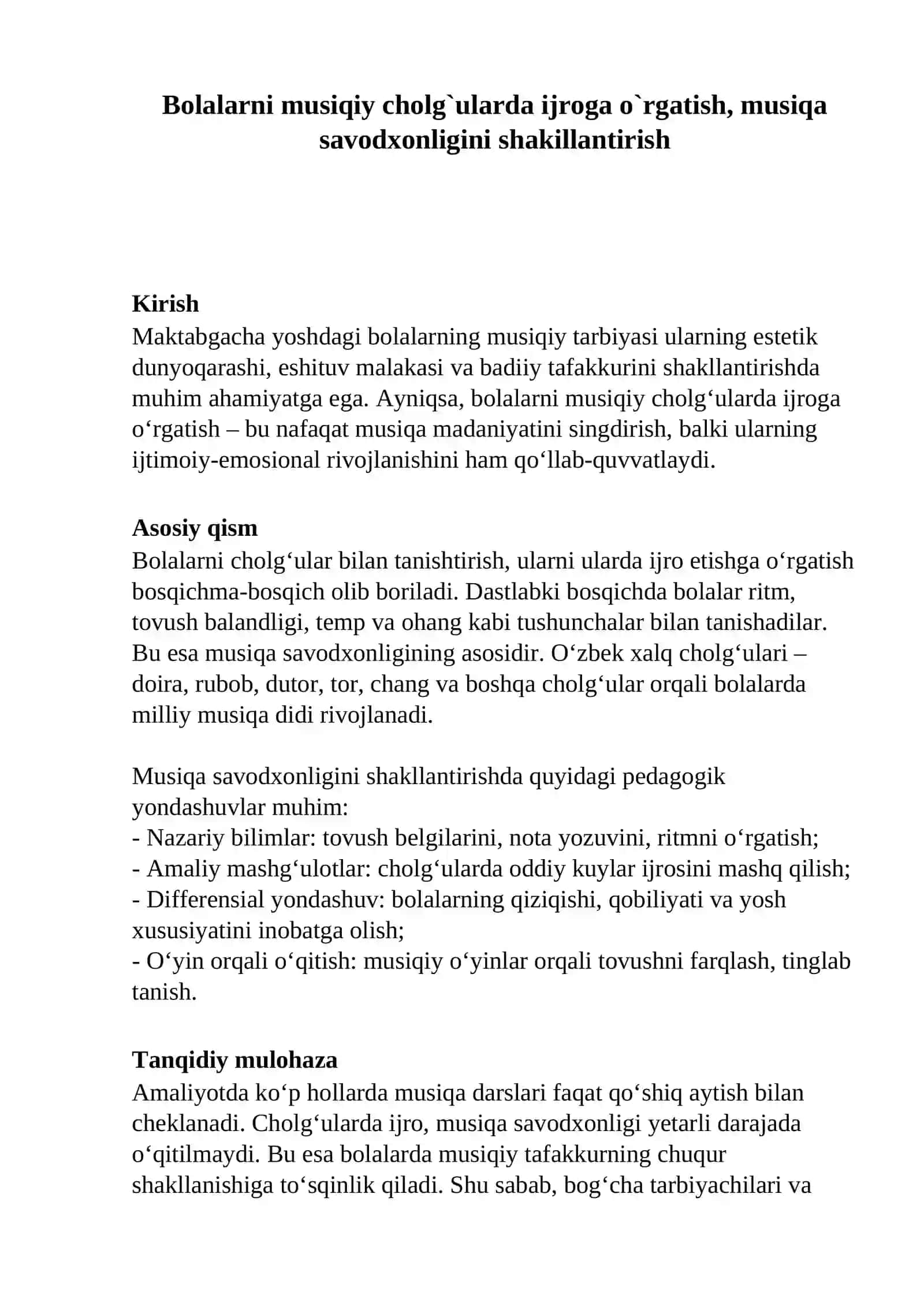 Bolalarda musiqiy ta`lim metodikasi 2