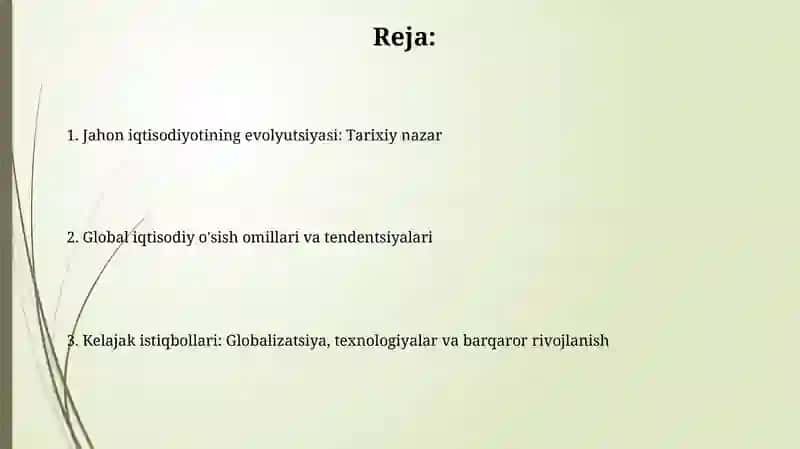 Jahon xoʻjaligi va uning evolyutsiyasi 2