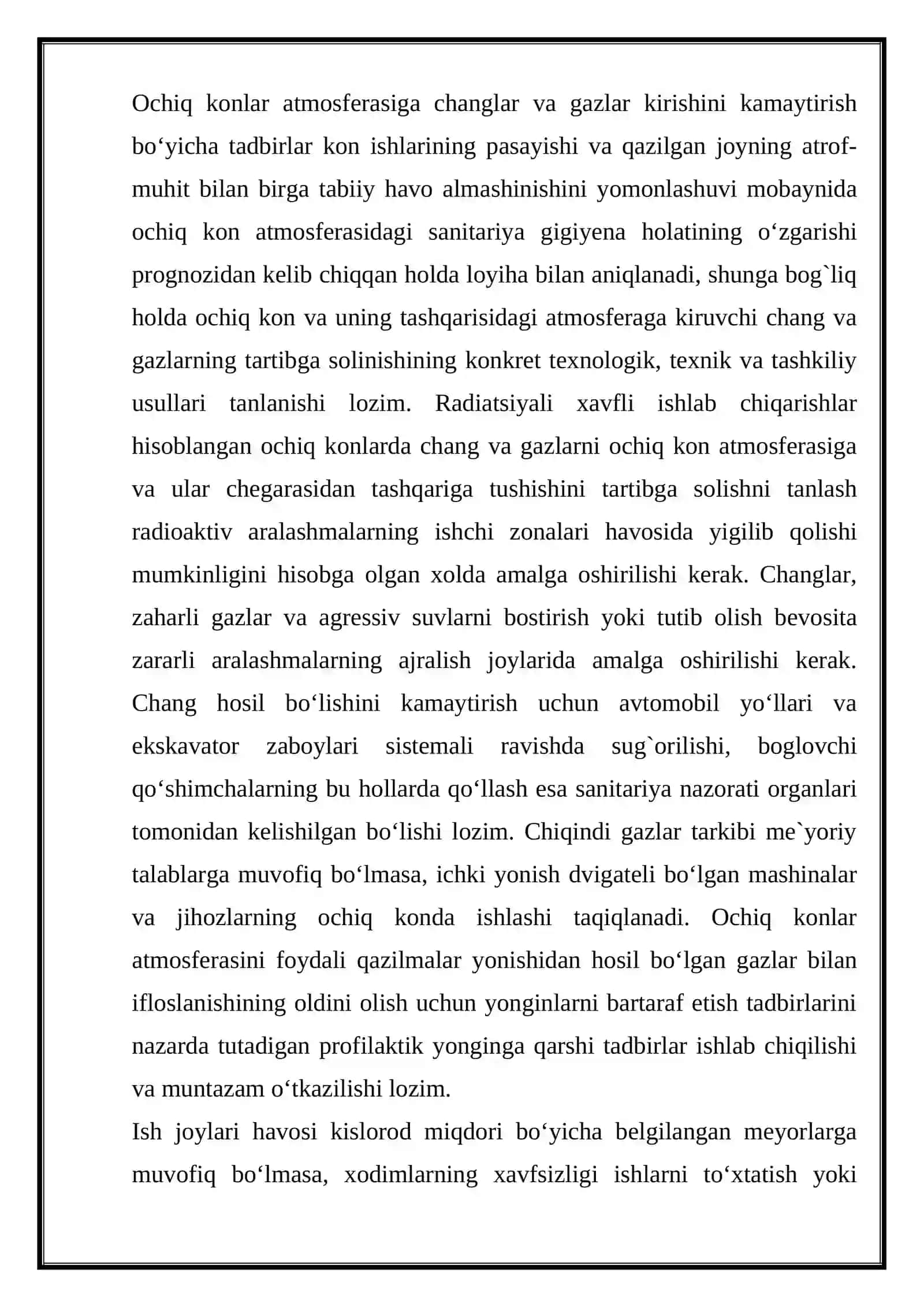 Ochiq kon ishlarida zaxarli gazlar 2