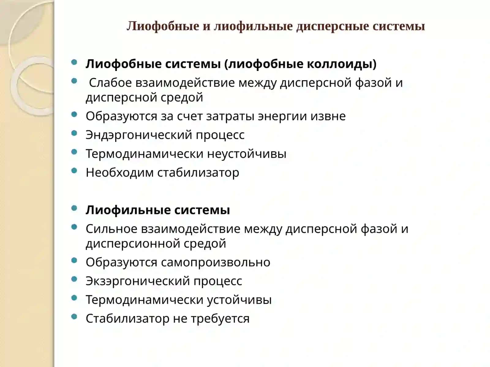 Лиофобные и лиофильные дисперсные системы 2