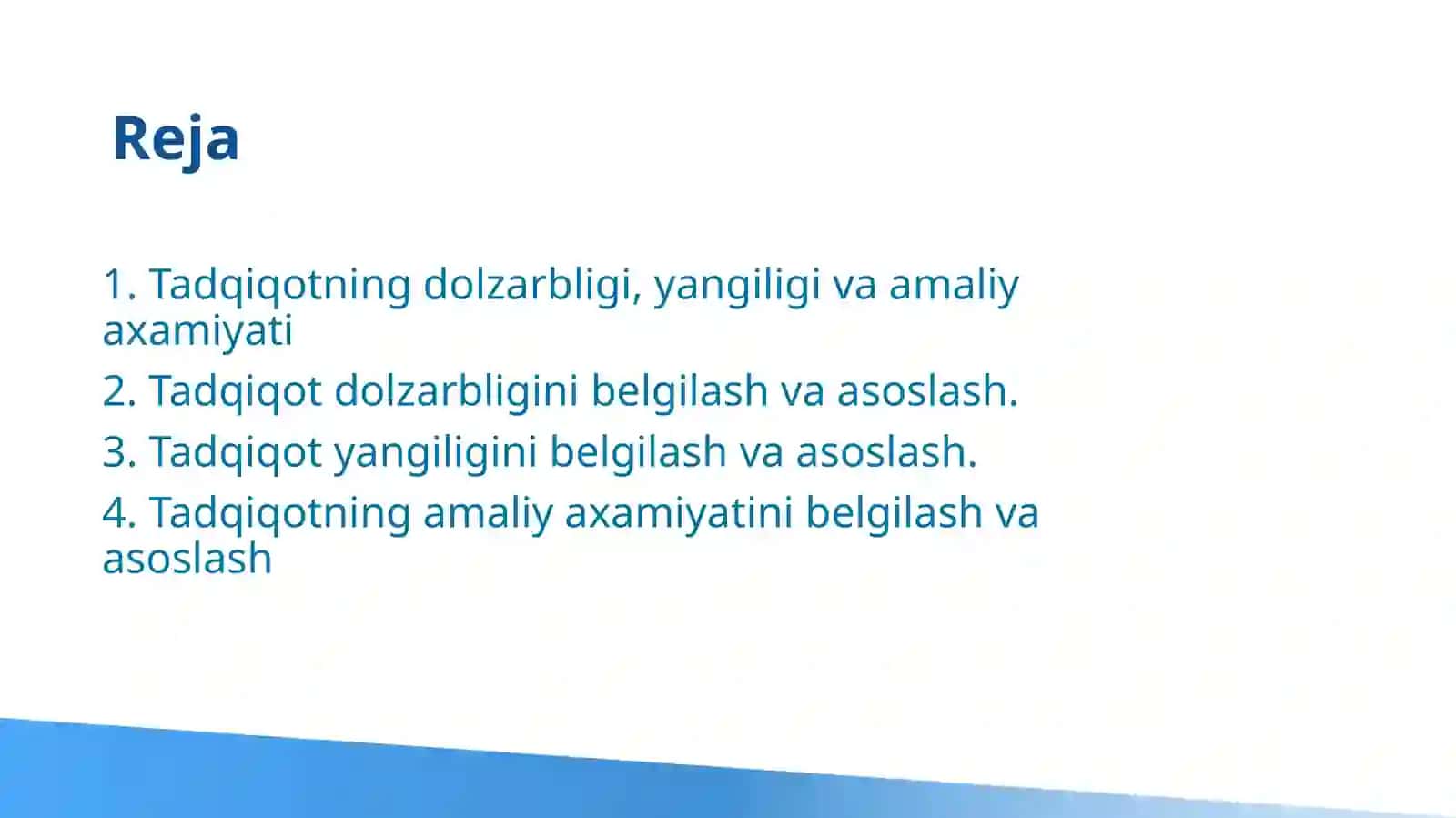 Tadqiqotning tarkibiy hususiyatlari 2