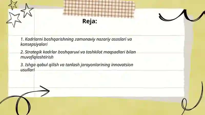 Kadrlarni boshqarishning zamonaviy tizimini organish 2