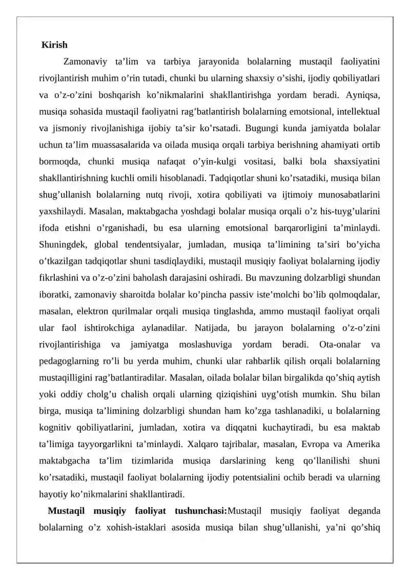 Mustaqil Musiqiy Faoliyat 2