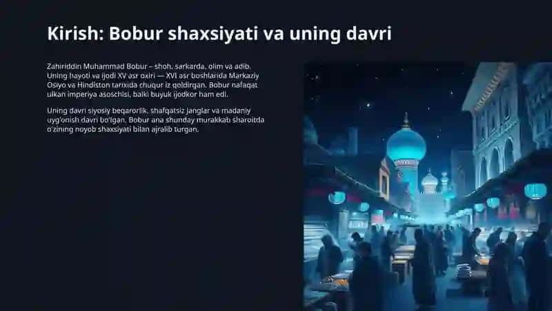 ZAHIRIDDIN MUHAMMAD BOBUR: Buyuk shaxs, buyuk meros 2