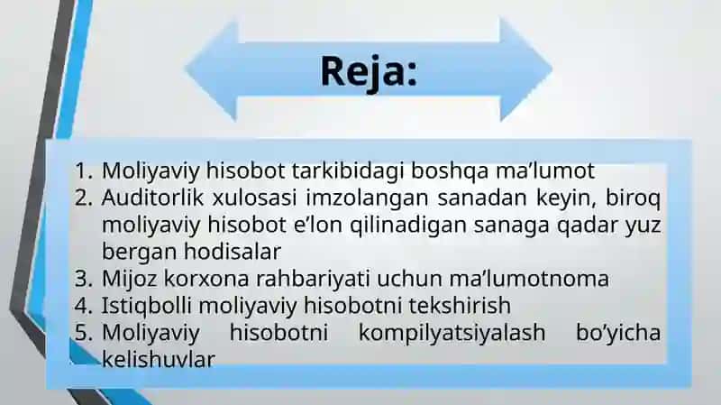 AUDIT O’TKAZISH JARAYONIDA MALUMOTLARNI YIG’ISH VA UMUMLASHTIRISH BO’YICHA XALQARO AUDIT STANDARTLARI 2