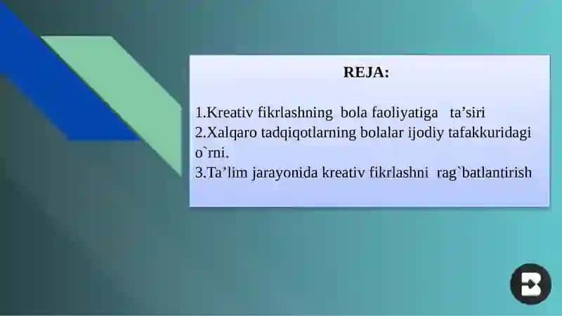 Kreativ fikrlashni rivojlantirish 2