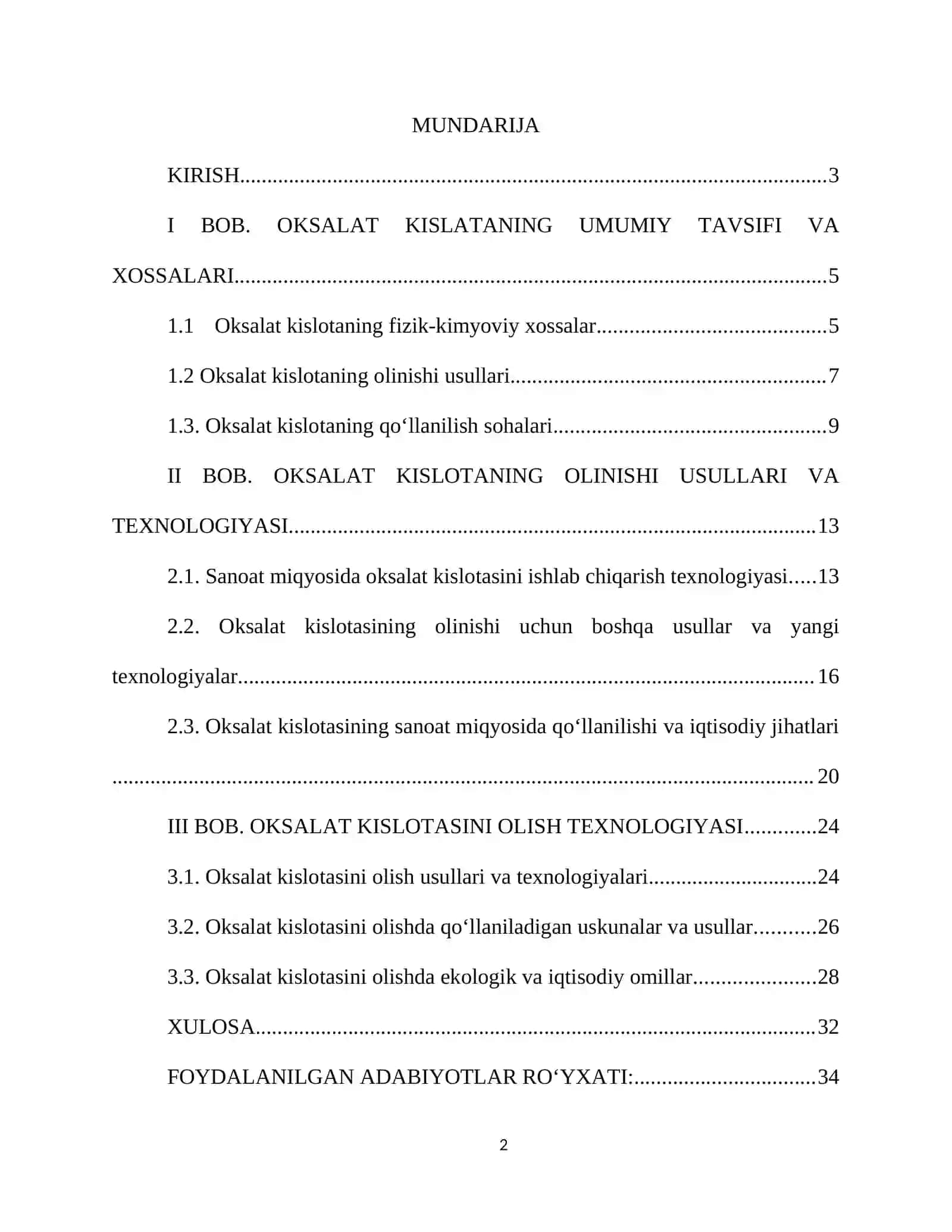 Oksalat kislotasi sanoatda 2