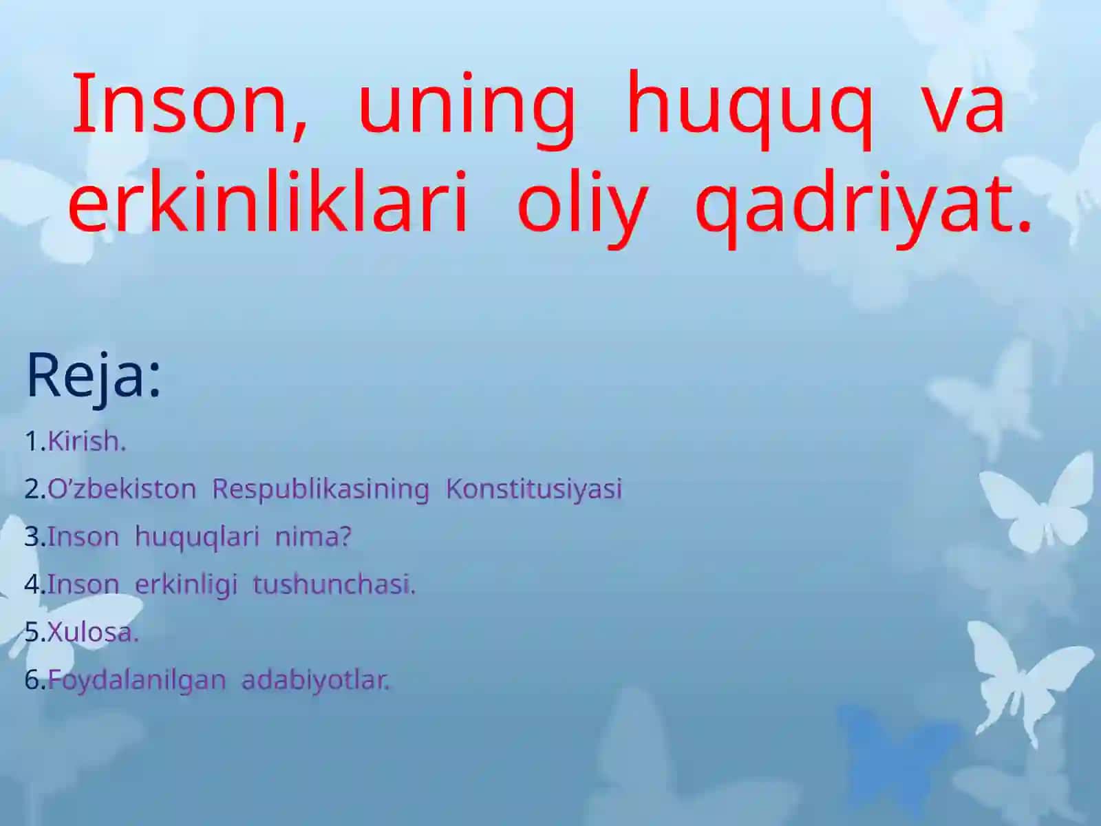Inson, uning huquq va erkinliklari oliy qadriyat 2