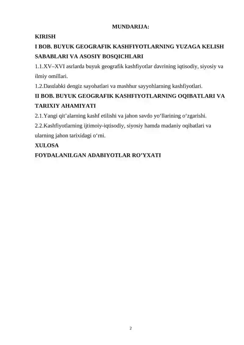 BUYUK GEOGRAFIK KASHFIYOTLAR VA UNING TARIXIY AHAMIYATI 2