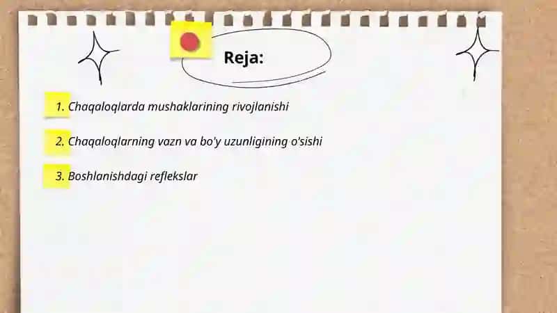 Chaqaloqlik davrida jismoniy rivojlanish 2