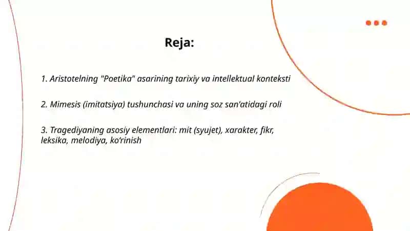 Aristotelning "Poetika" asari va soz san'ati 2