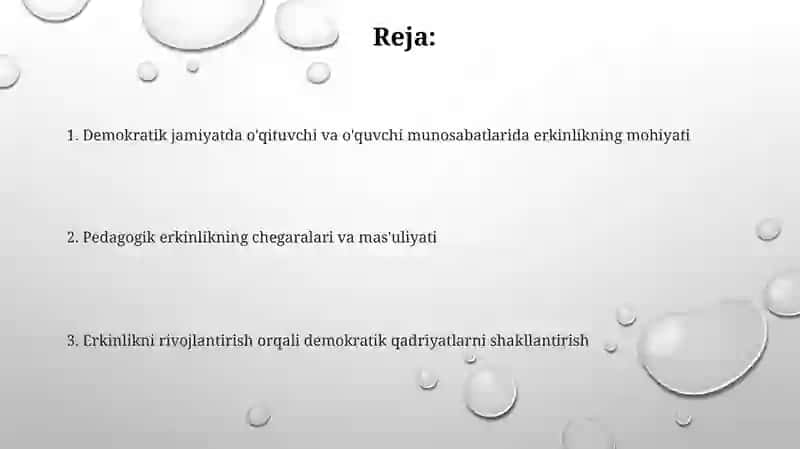 Demokratik jamiyatda o'qituvchi va o'quvchi munosabatida erkinlik tushunchasi 2
