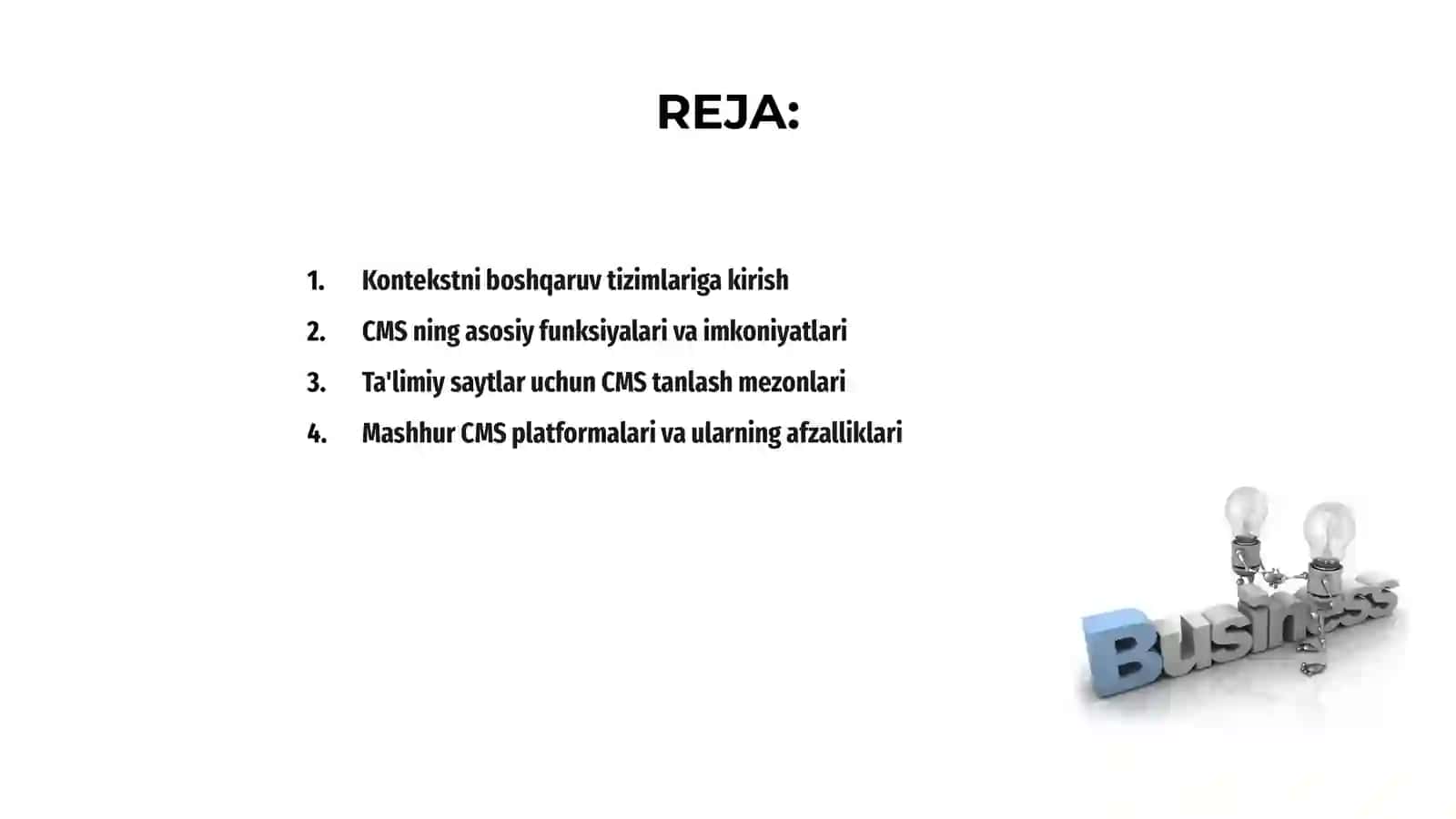 Kontentni boshqaruv tizimlari(CMS) 2