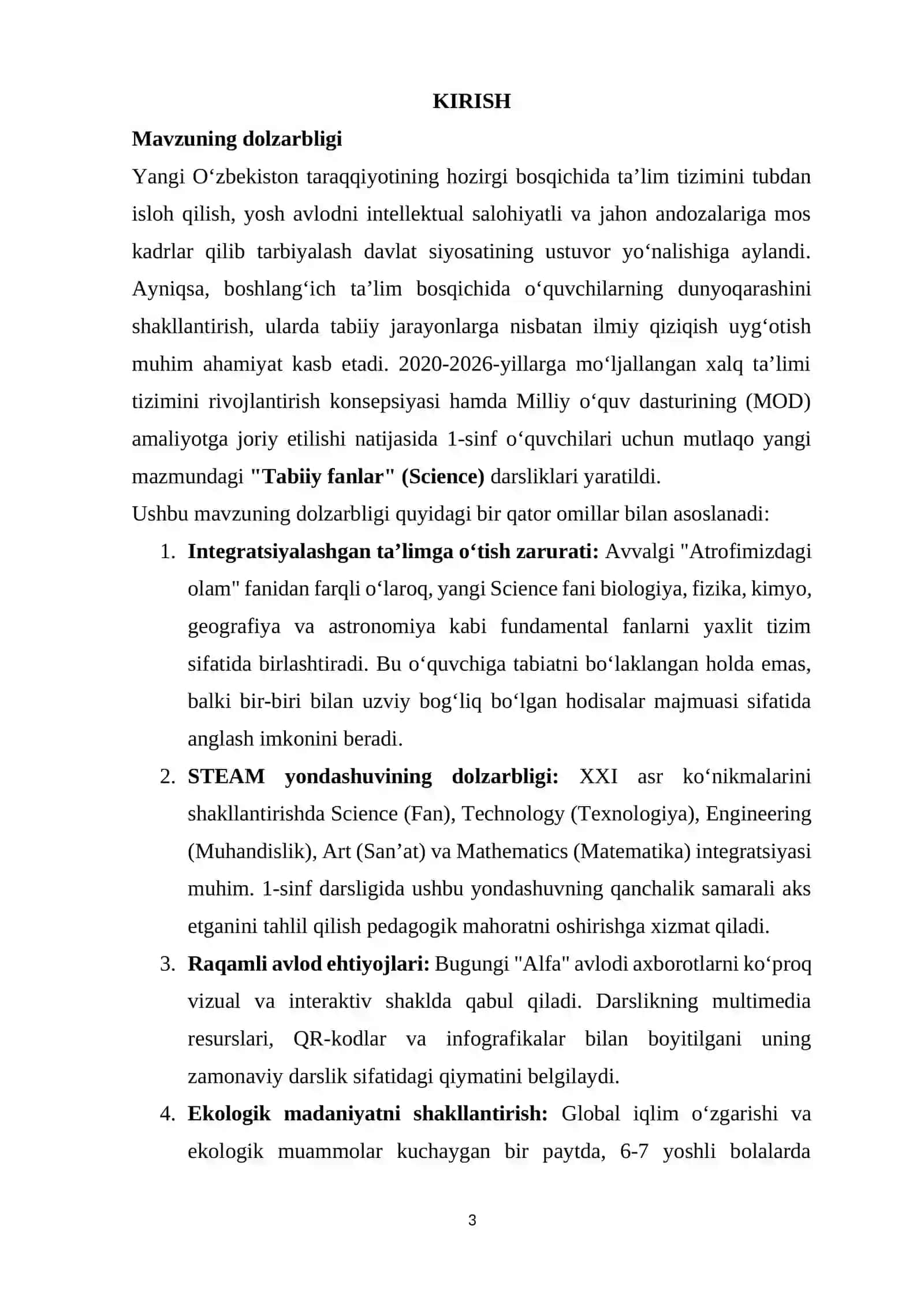 Boshlang‘ich ta’limda "Tabiiy fanlar"ni o‘qitishning nazariy asoslari 2