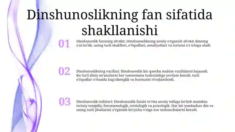 Dinshunoslikning Fan Sifatida Shakllanishi 2