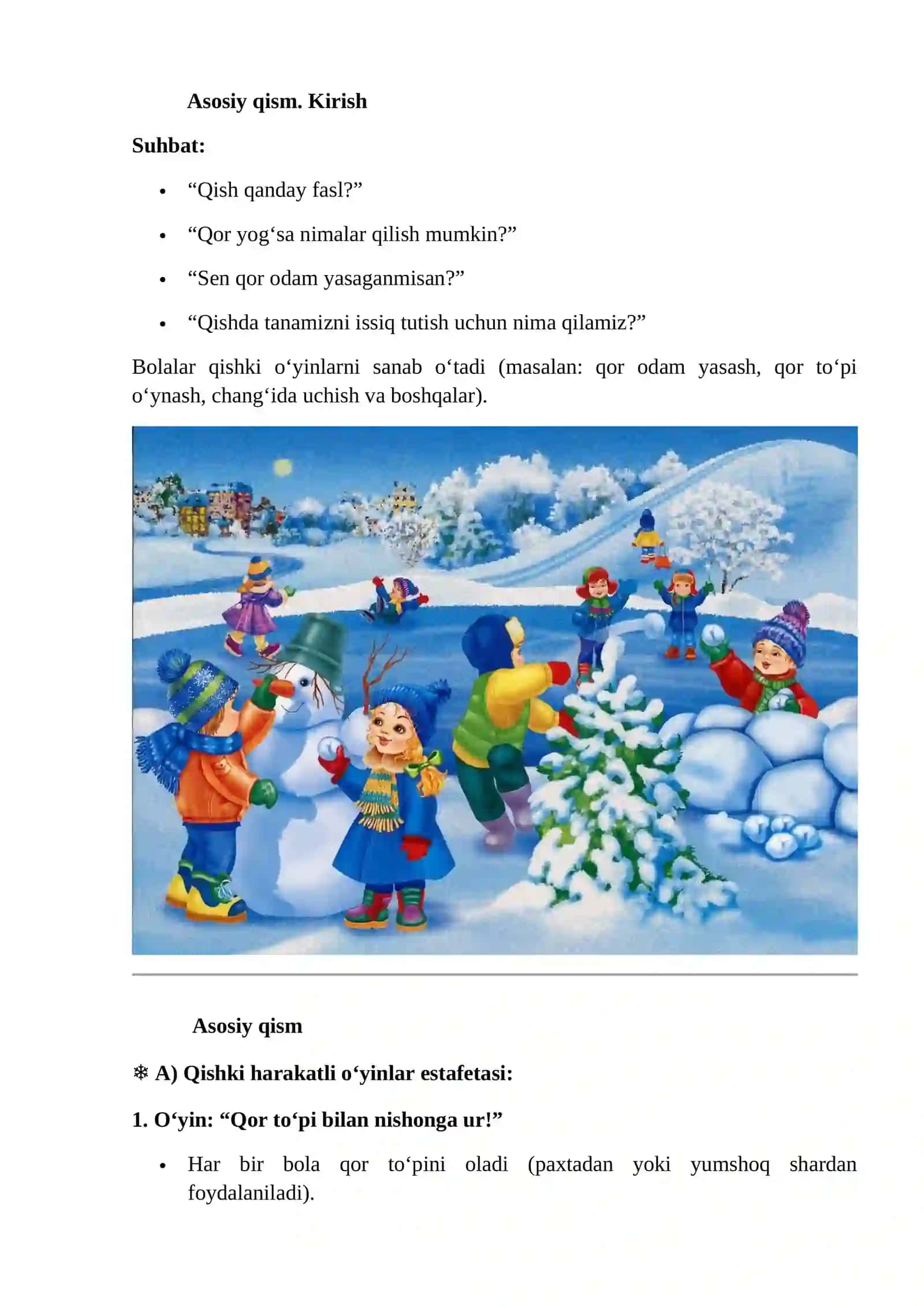 Qishki ko`ngilochar o`yinlar 2