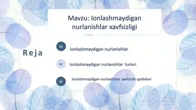 Ionlashtirmaydigan nurlanishlar xavfsizligi 2
