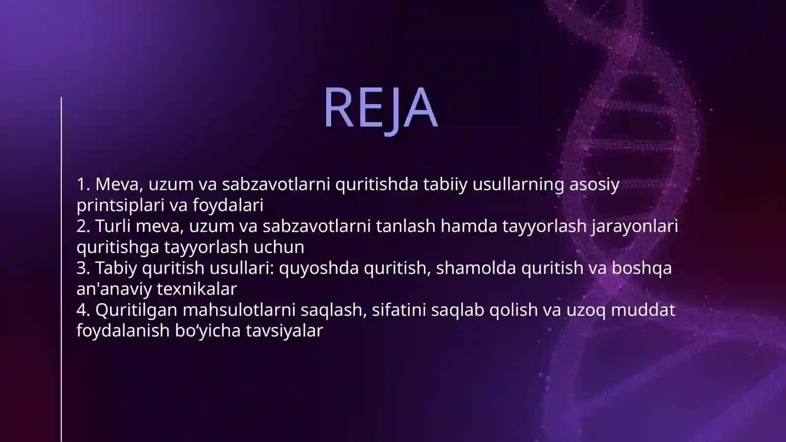 MEVA UZUM VA SABZAVOTLARNI TABIY USULDA QURITISH 2
