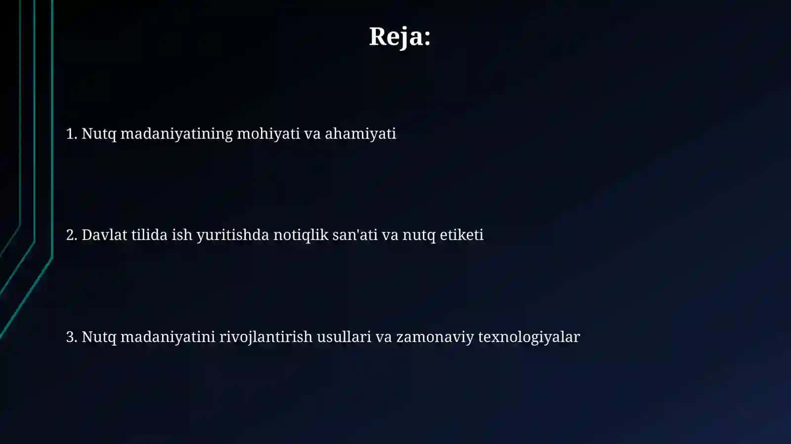 O'qituvchi nutq madaniyati davlat tilida ish yuritish fanidan tayyorlagan taqdimoti 2