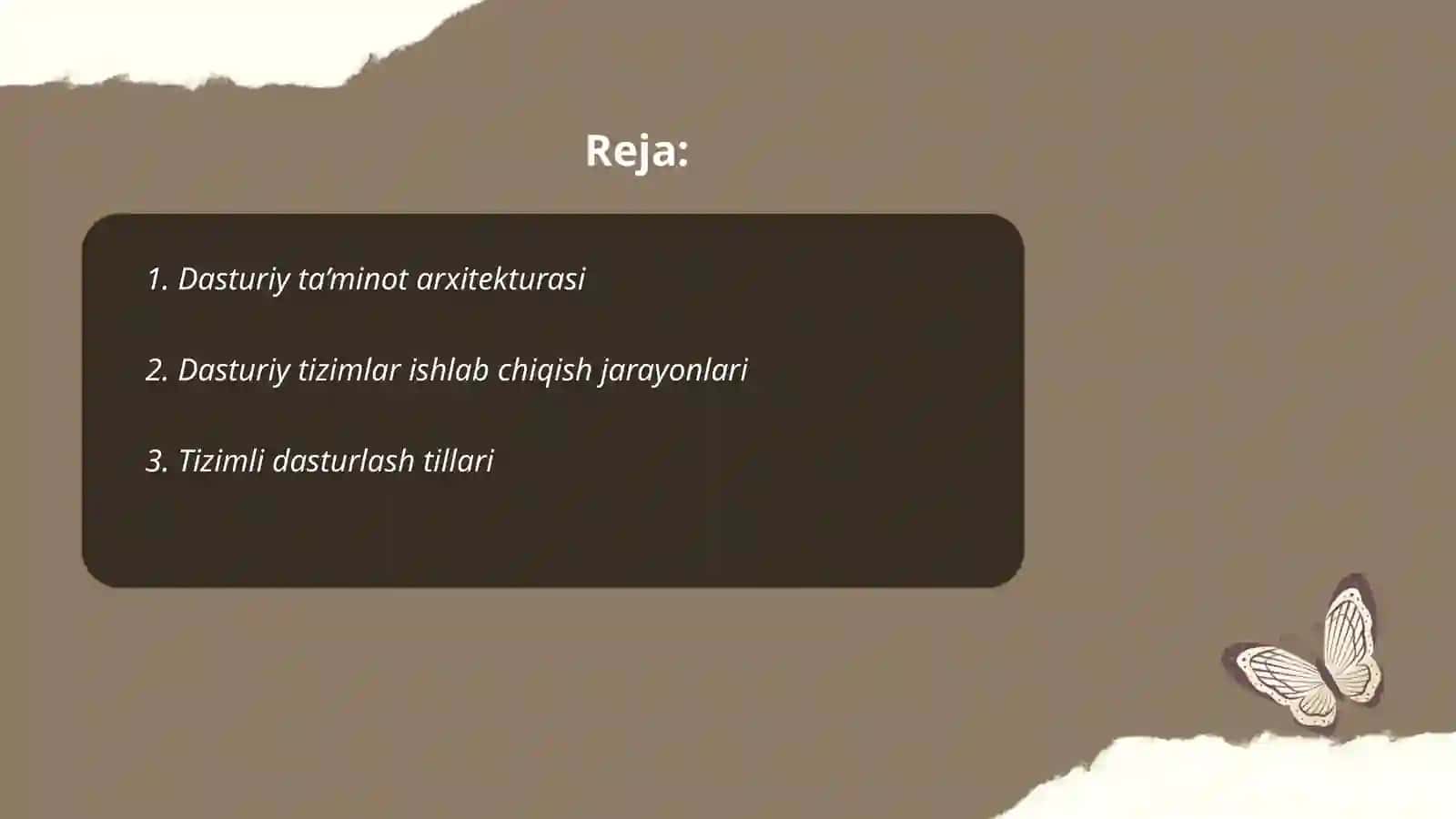 Dasturiy ta’minot arxitekturasi 2