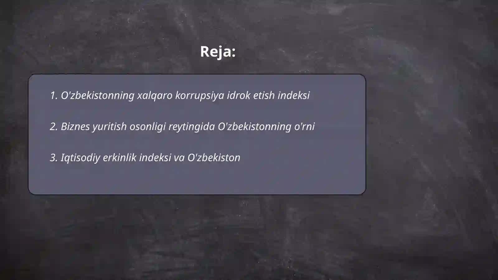 O'zbekistonning xalqaro korrupsiya idrok etish indeksi 2