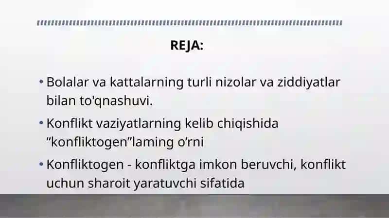 Konflikt inson hayotining ajralmas tarkibi sifatida: Konfliktogenlar 2
