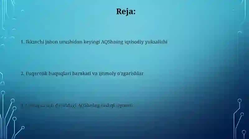 Ikkinchi jahon keyingi yillarda AQSH 2
