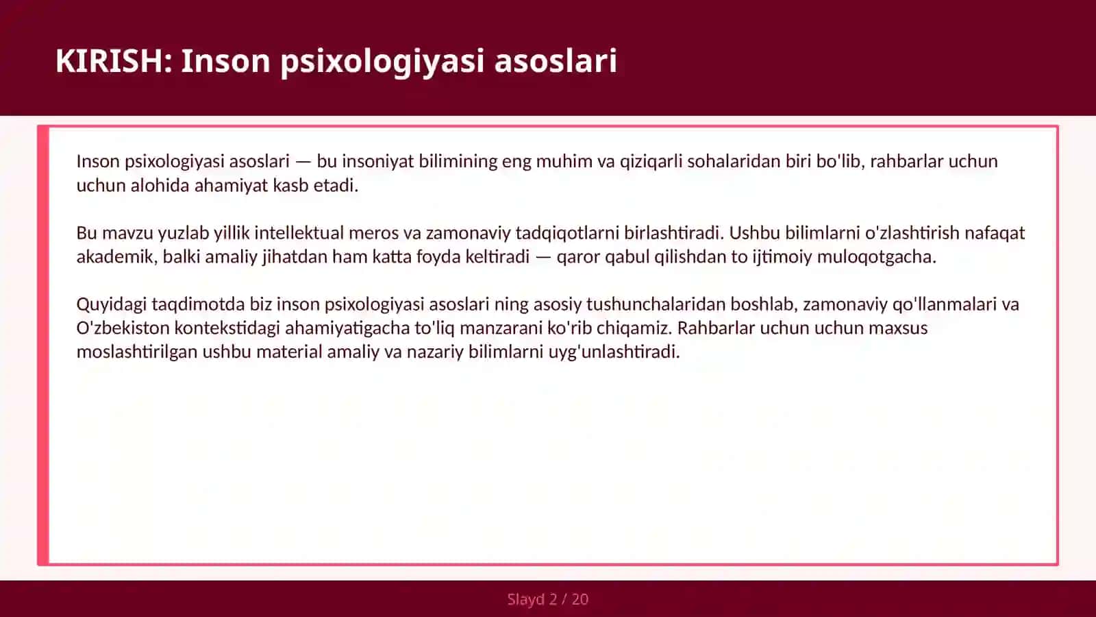 INSON PSIXOLOGIYASI ASOSLARI 2