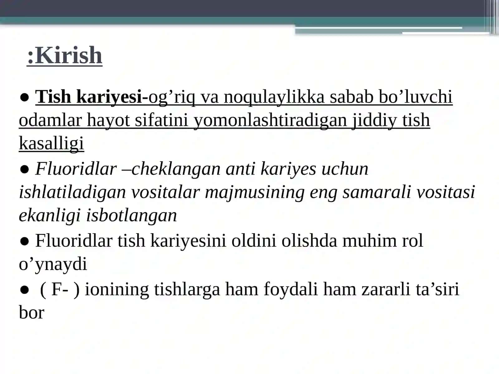 Ftor saqlovchi preparatlarni mahalliy qo'llash usullari. 2