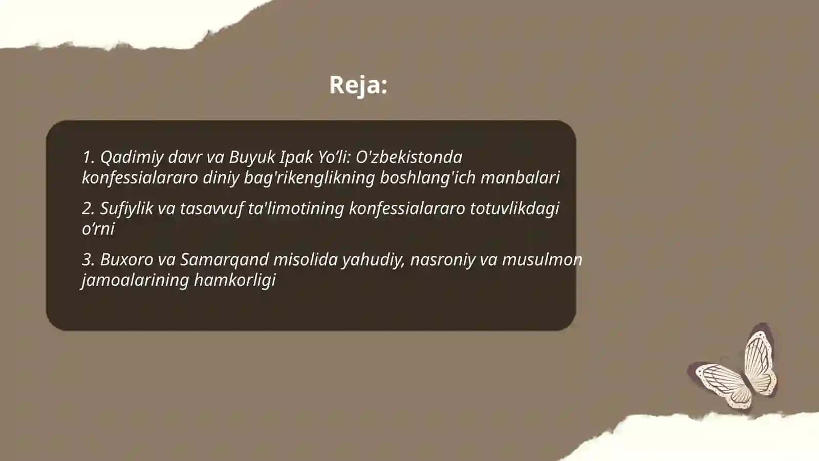 O'zbekistonda konfessialararo diniy bag'rikenglikning tarixiy ahamiyati 2