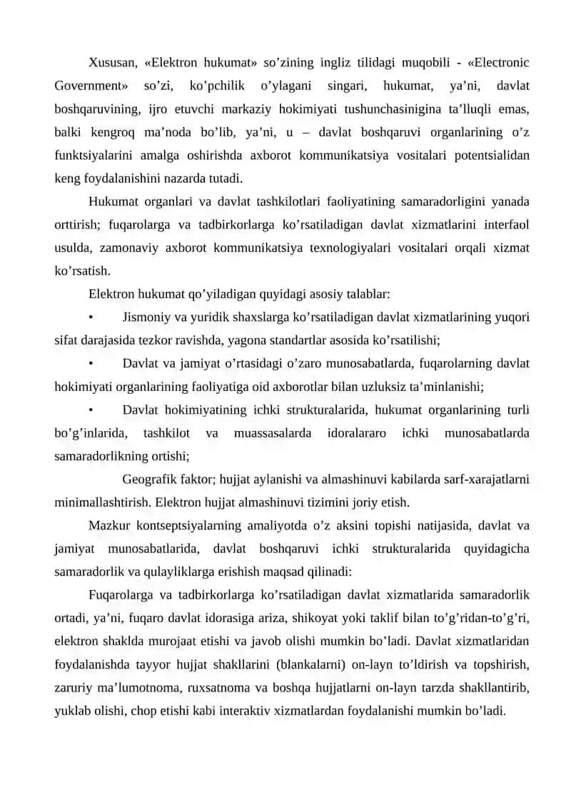 Elektron Hukumat Tushunchasi va Vazifalari 2