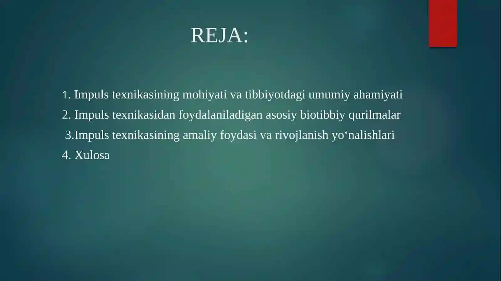 Impulstexnikasining biotibbiyotdagi amiyati va qollanilish sohalari 2