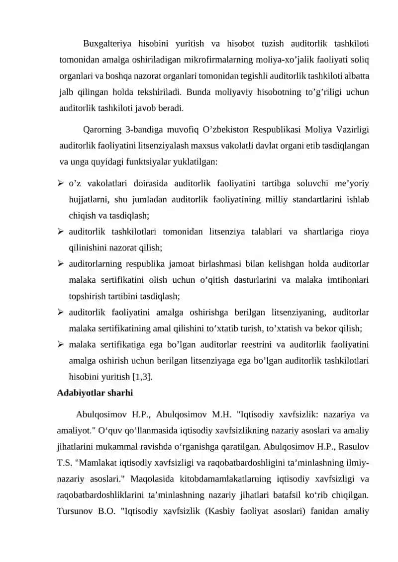 Auditorlik tashkilotlarining o’rni va xorijiy davlatlar o’rtasidagi hamdo’stlik aloqalari 2