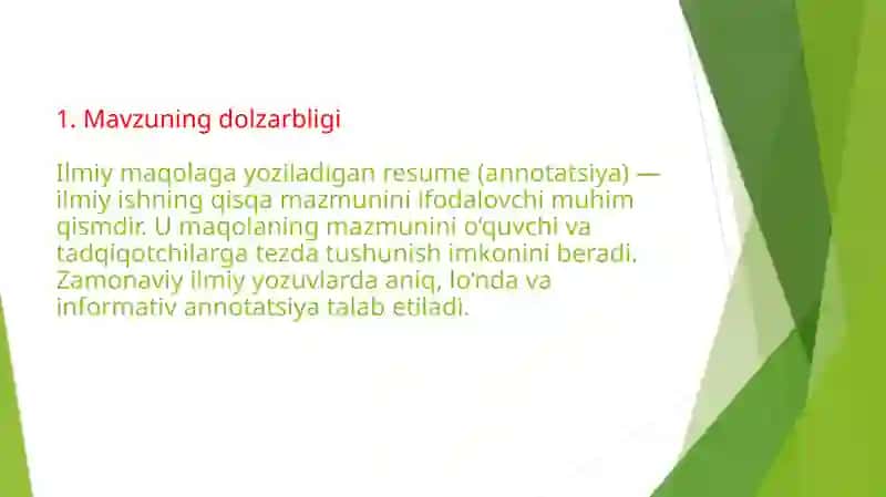 ilmiy maqolaga resume yozish 2