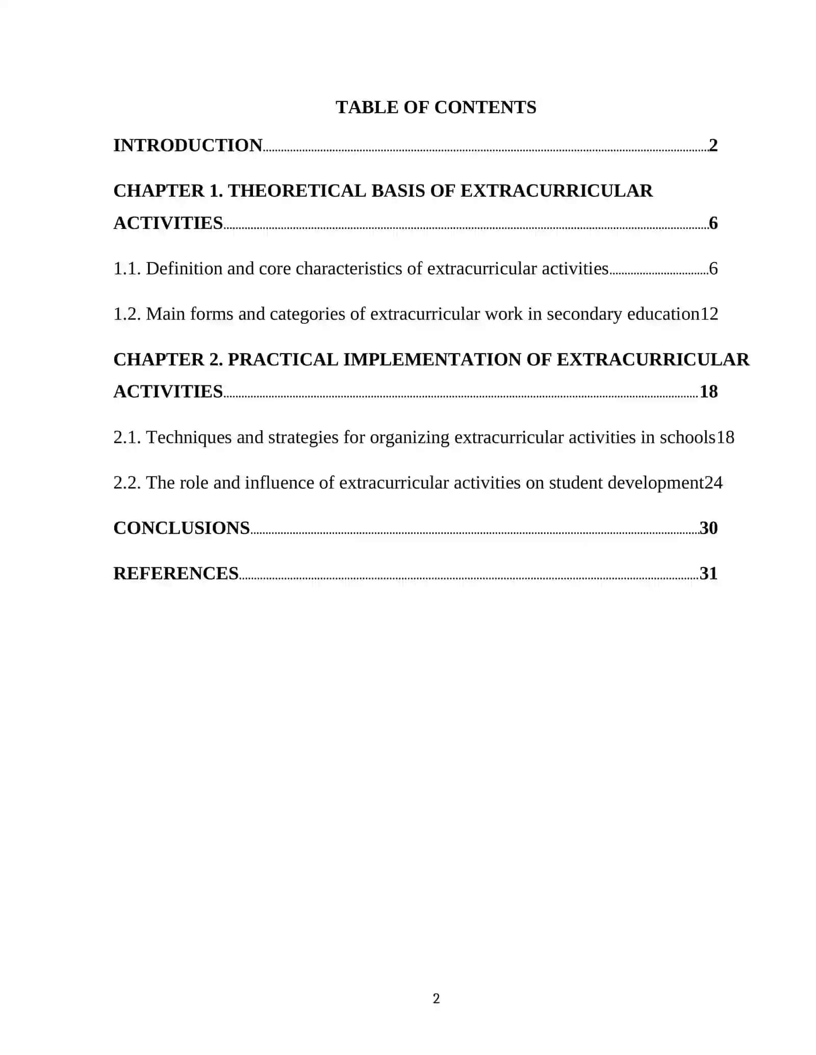 THE ROLE OF ORGANIZING EXTRACURRICULAR ACTIVITIES IN SECONDARY EDUCATION 2