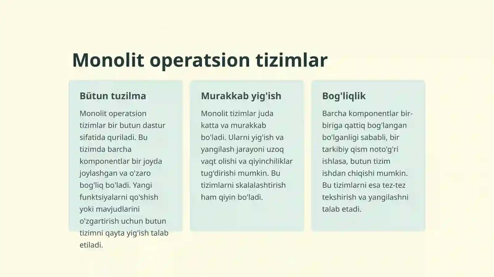 Monolitva mikroyadroli operatsion tizimlar 2