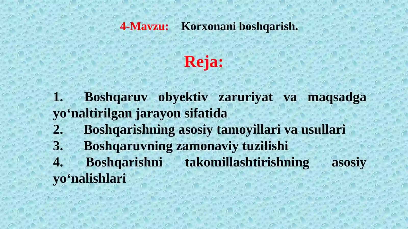 Korxonani boshqarish 2