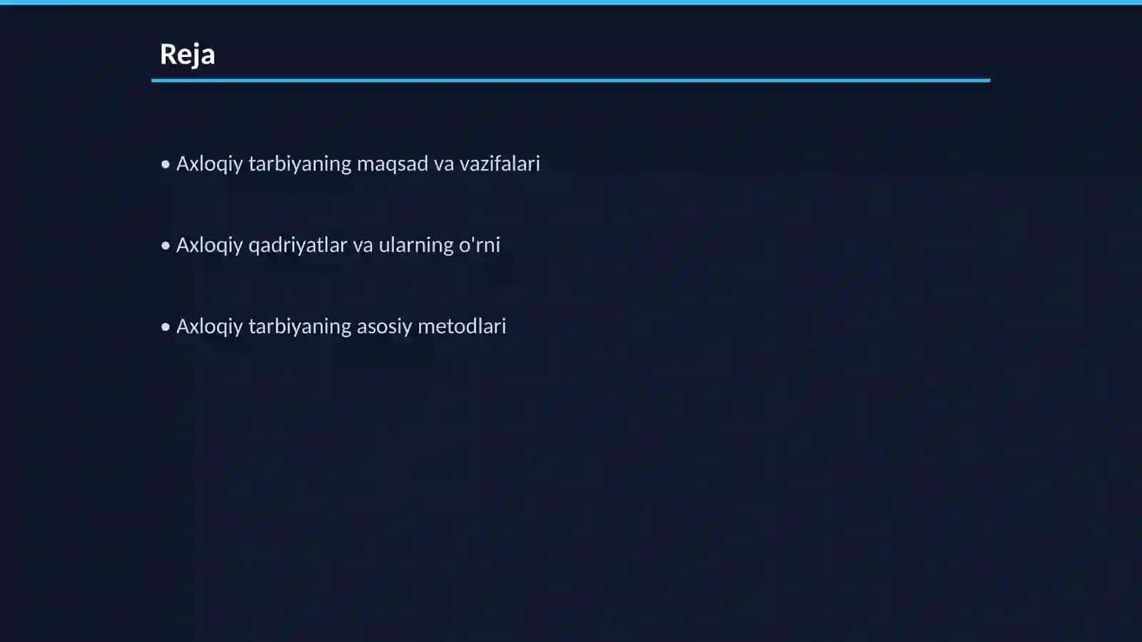 Axloqiy tarbiya bõyicha dars ishlanma 2