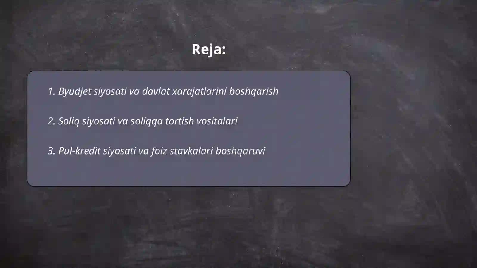 Davlat iqtisodiy siyosatinig asosiy yo'nalishlari va tartibga solish usullari va vositalari 2