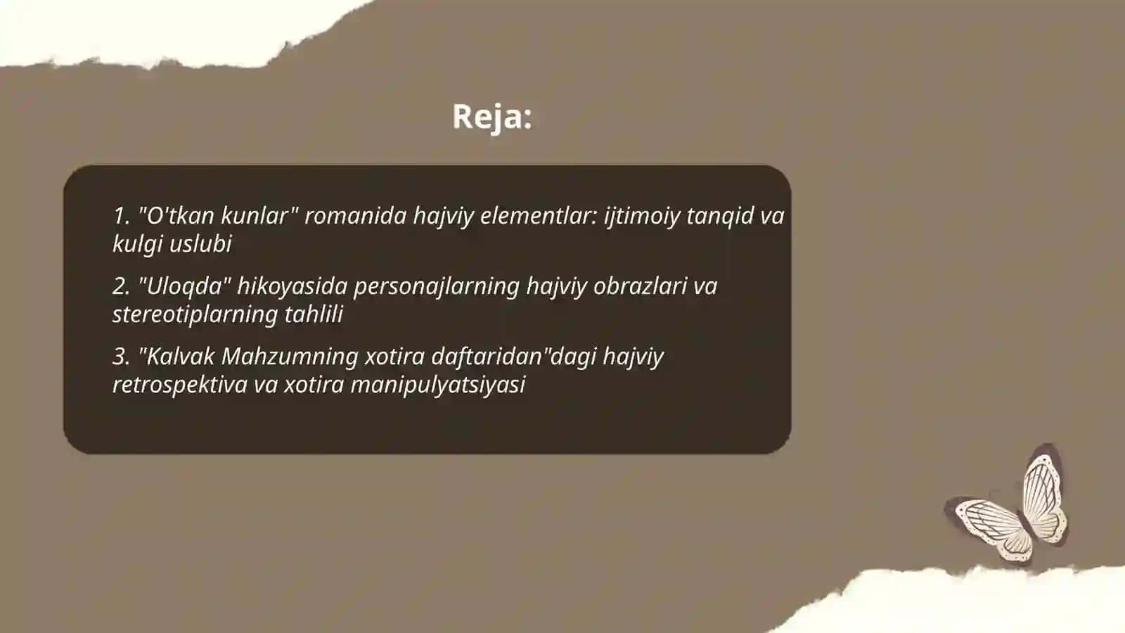 "O'tkan kunlar" romanida hajviy elementlar: ijtimoiy tanqid va kulgi uslubi 2