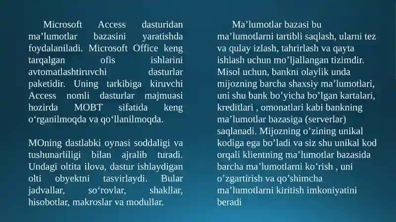 Bankma’lumotlarbazasi 2
